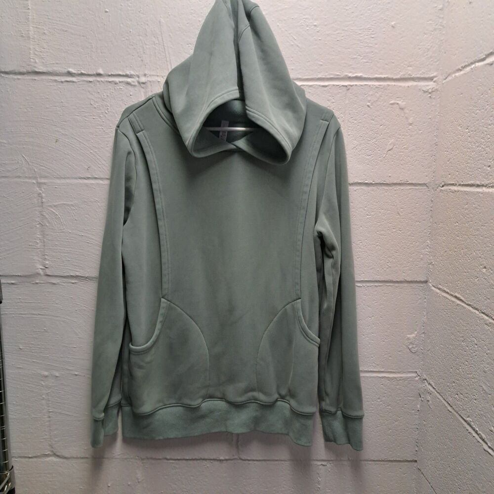Latched Mama Wrap Front Thick Nursing Hoodie Pullover Women’s Sz  Green Pockets